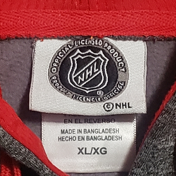 NHL Offical Licensed Gray Chicago Blackhawks Hockey Long Sleeve Hoodie Men's XL - Picture 8 of 16